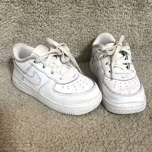 All white Air Force Ones, toddler 8C